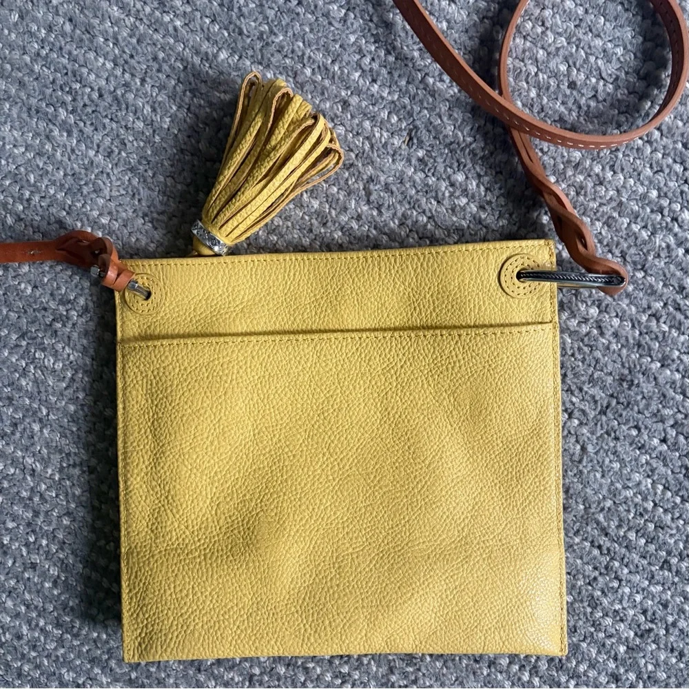 Brighton Yellow Genuine Leather Crossbody Bag NEW without tags